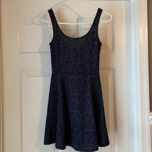 H&M Navy Blue and White Polka Dot Dress